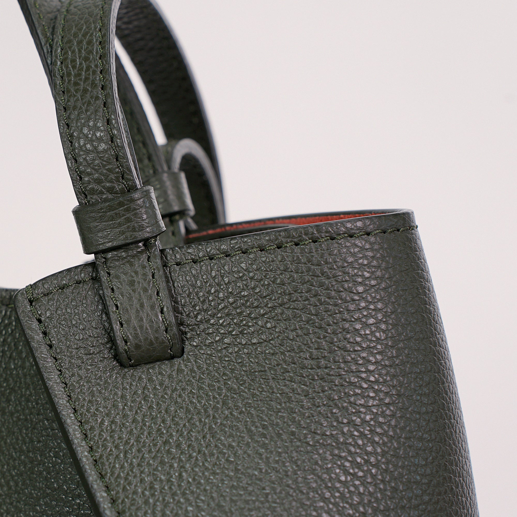 Amarante Bureau Bag, Textured Leather, Loden Green