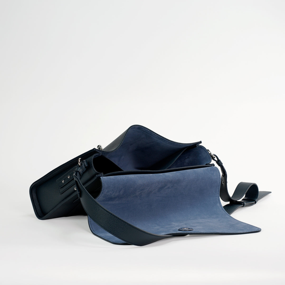Midi Sobre Bag, Textured Leather, Flag Blue