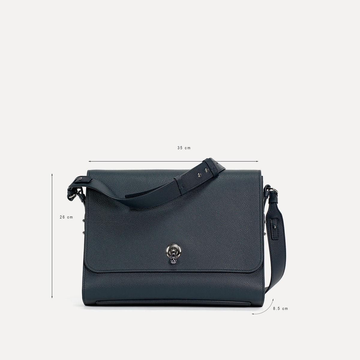 Midi Sobre Bag, Textured Leather, Flag Blue
