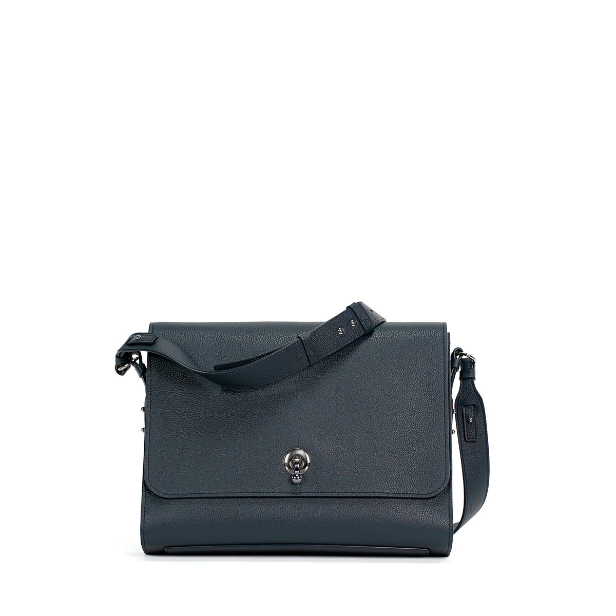 Midi Sobre Bag, Textured Leather, Flag Blue