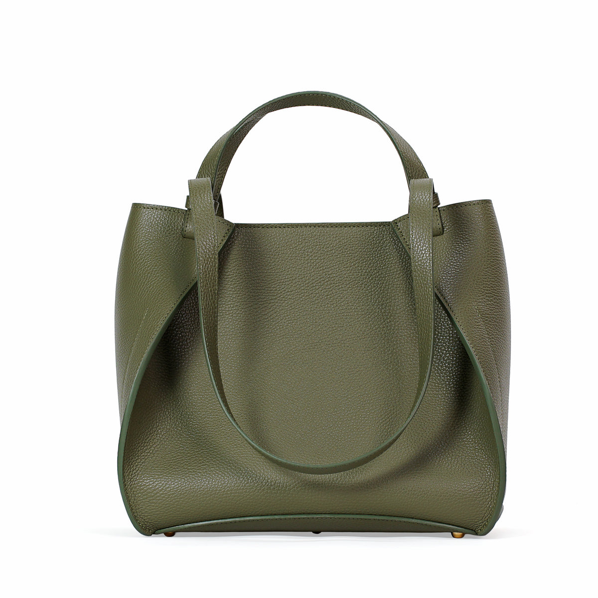 Amarante Bureau Bag in Bosco Green, front view on a white background.