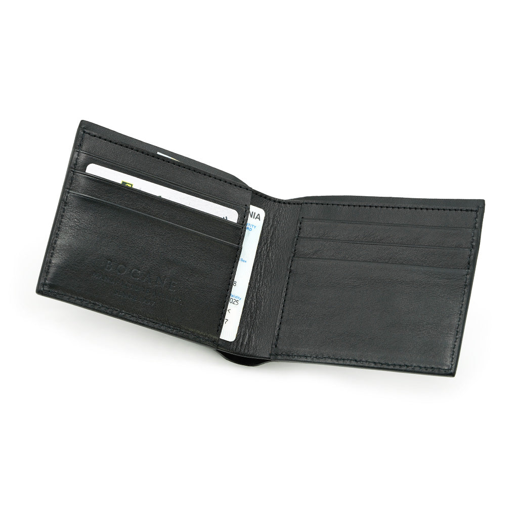Portofel Slim din Piele de Crocodil, Negru Mat