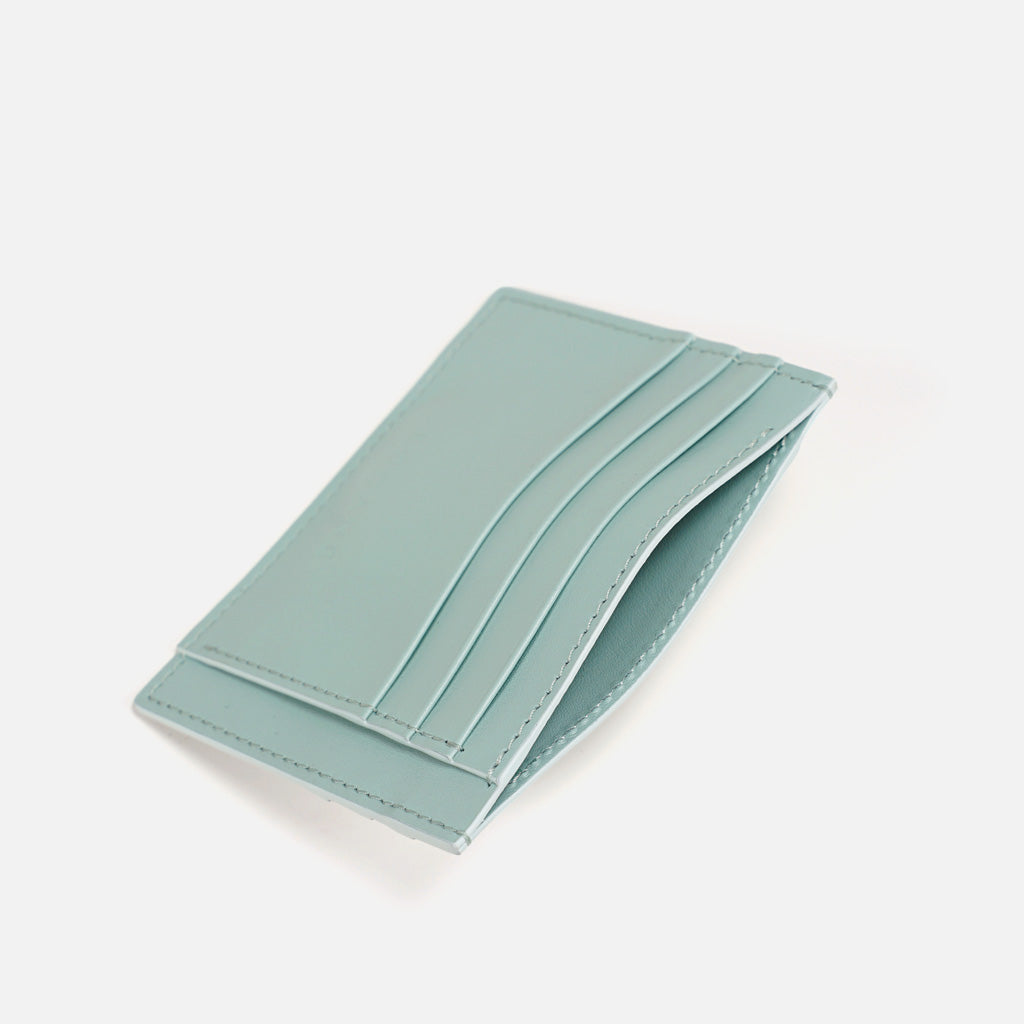 Portcard din Piele Full Grain, Albastru Aqua
