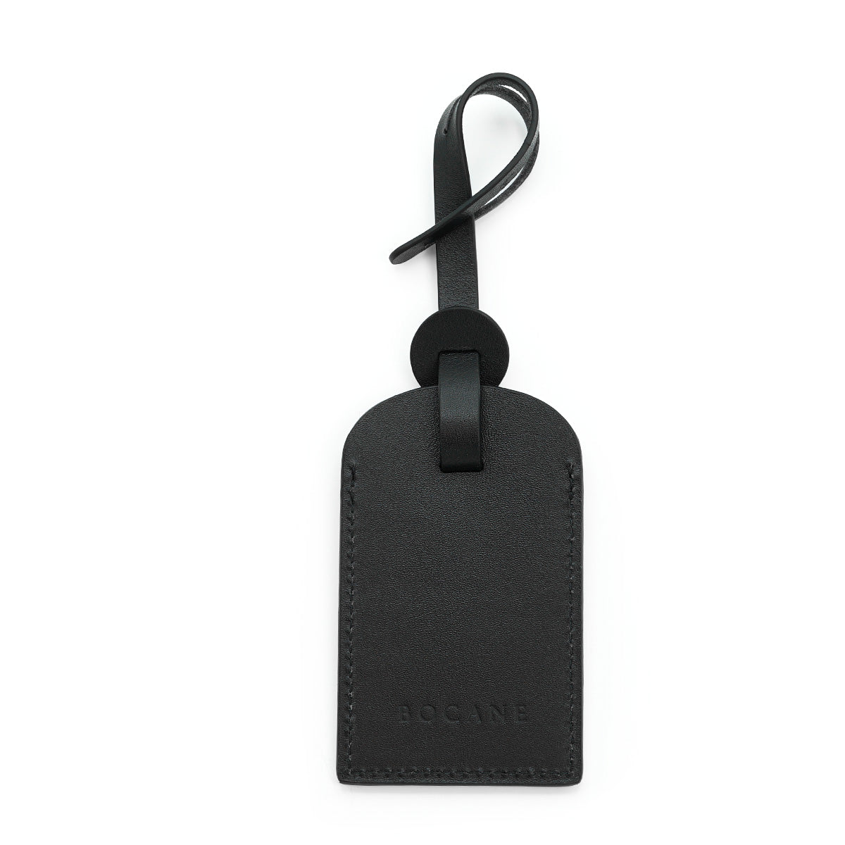 Eticheta pentru Bagaje din Piele Neagra, Full-Grain