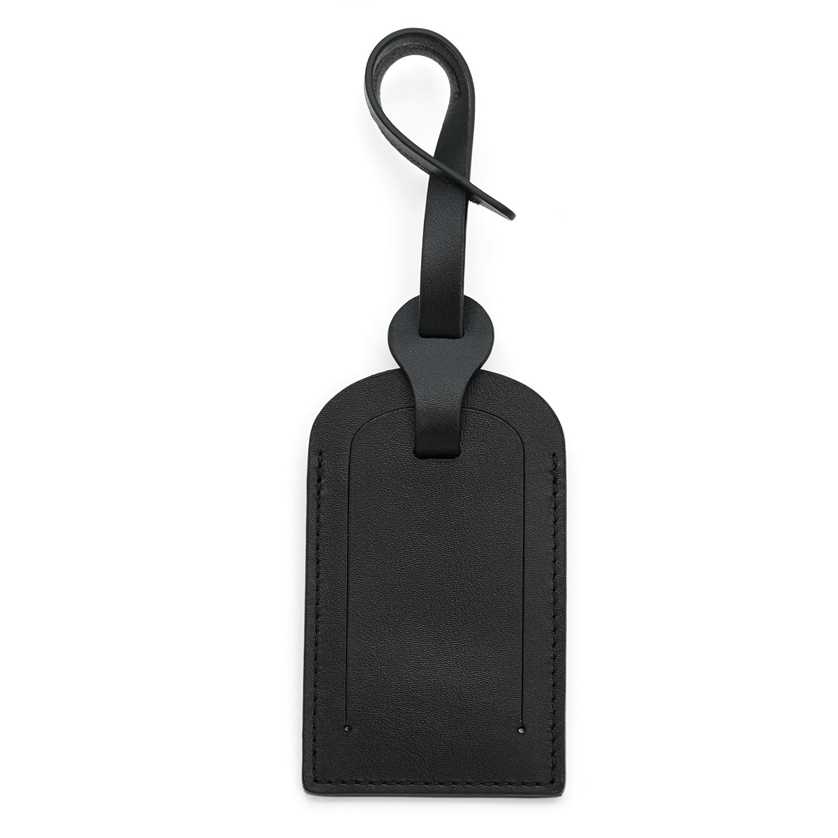 Eticheta pentru Bagaje din Piele Neagra, Full-Grain